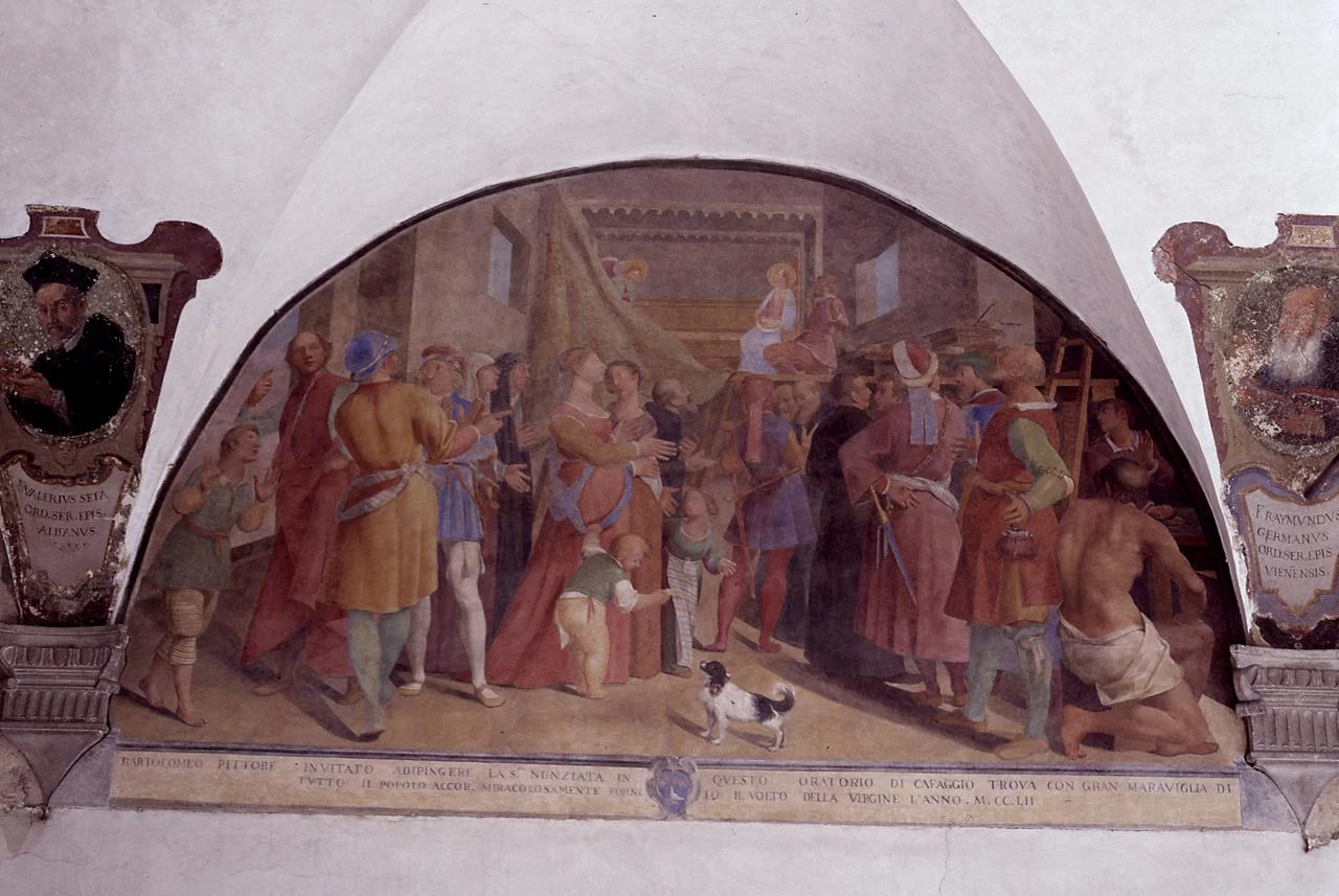 Storia dei sette Santi fondatori e della nascita dell'Ordine dei Serviti, Cristo fra la Giustizia e la Misericordia - Convento dell'Annunziata, Firenze